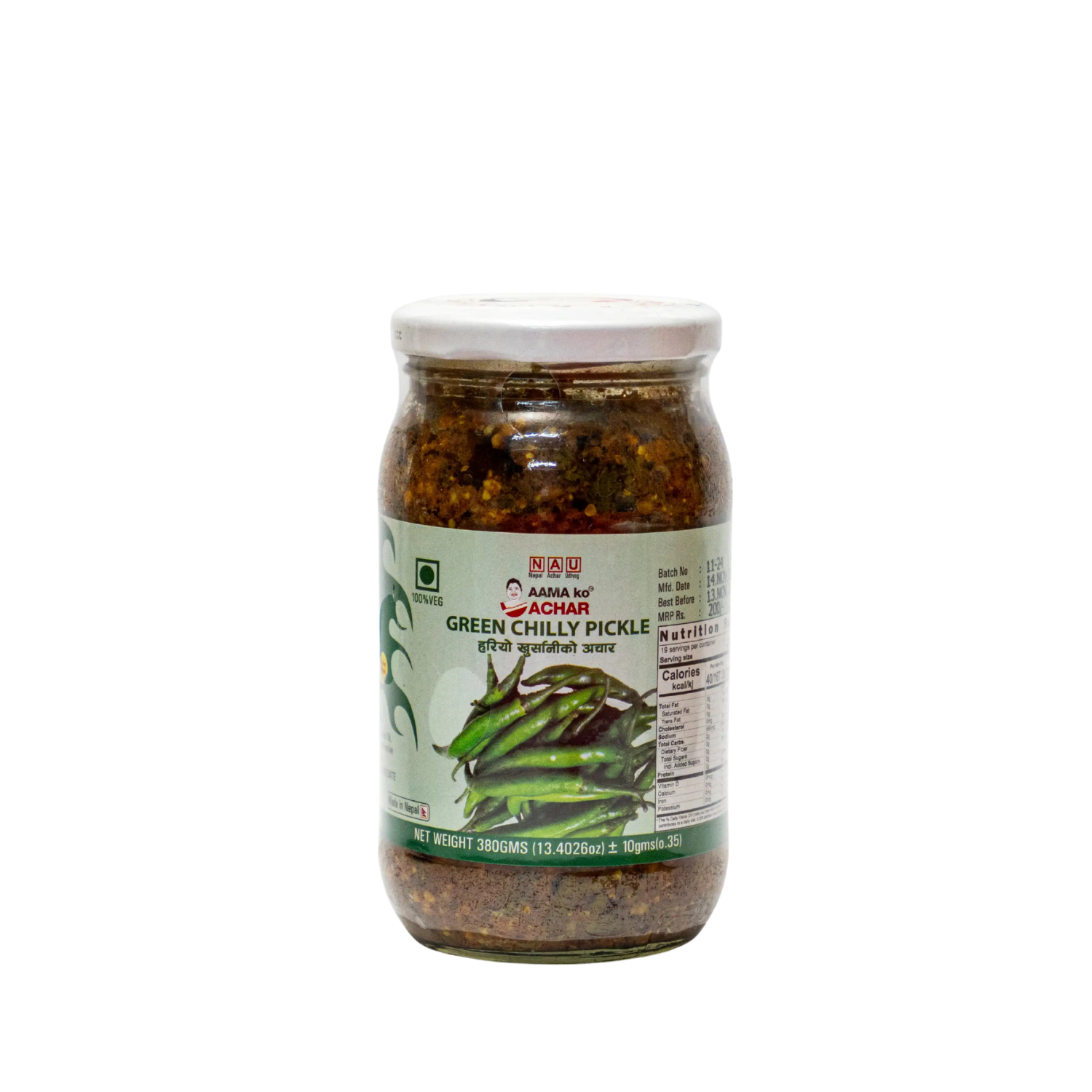 AKA Green Chilli Pickle 380g 